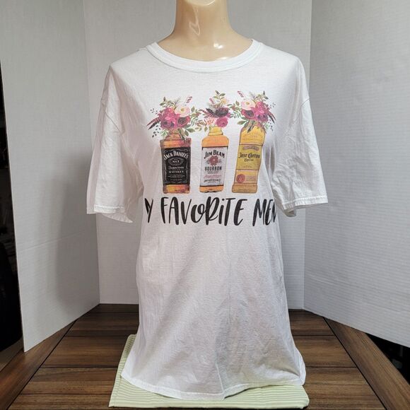 "My Favorite Men: Jack, Jim & Jose" Graphic SS Tee White - Size Large - Picture 2 of 4